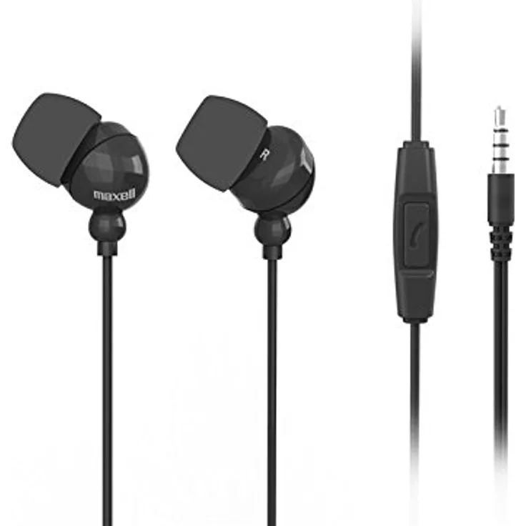 Maxell 303759 Plugz Plus mic Ohrhörer mit Mikrofon 3,5 mm Klinke schwarz