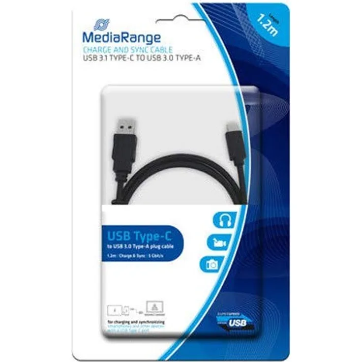 USB3.0 / USB3.1 TypeC 1,2m MediaRange Kabel (MRCS160)