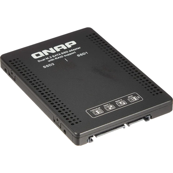 Buffalo Dual M.2 SATA SSD auf 2,5 Zoll SATA RAID Adapter Konverter 2 x M.2 2280 SSD auf 3,5 Zoll SATA Adapter mit RAID Unterstützung für PC und NAS. (QDA-A2MAR)