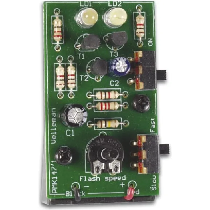 LED Stroboskop Blinker mit 2 weißen LEDs 9V MK147 Velleman Bausatz (Dieser Artikel ist ein: Löt Bausatz, Lötkenntnisse Erforderlich)