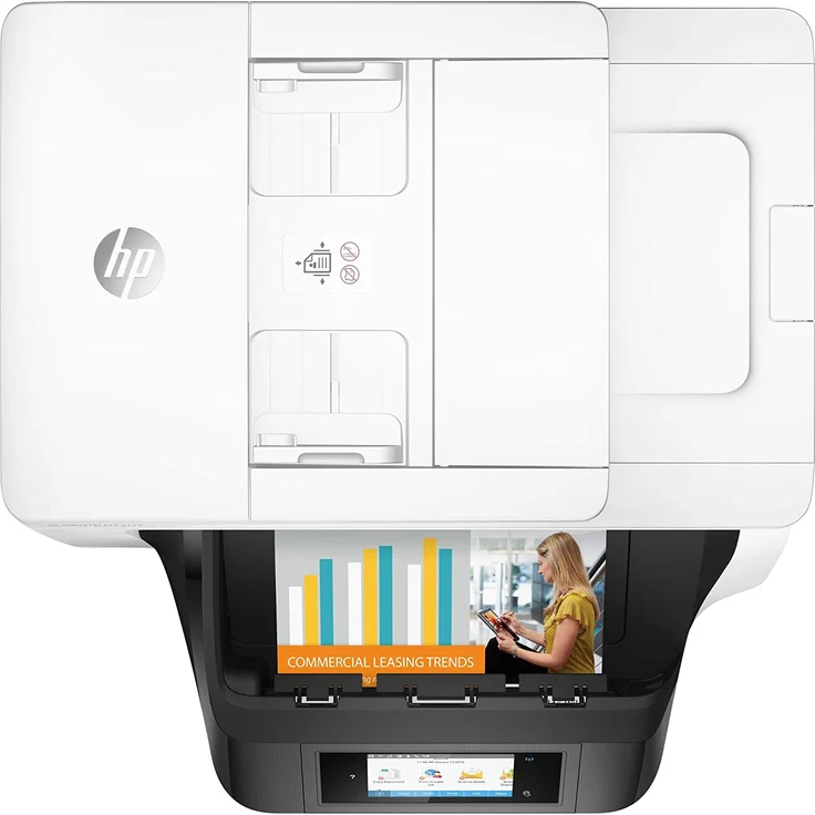 HP OfficeJet Pro 8730 (4-in-1) Multifunktionsdrucker - (Thermal Inkjet) Farbe, Druckgeschwindigkeit: 24 s/w, 20 Farbe, Auflösung: 2400 x 1200, USB, LAN, WLAN, Instant Ink (D9L20A#A80) – Bild 3