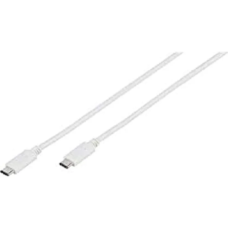 Vivanco 45293 - USB Kabel (1 m, USB C, USB C, 3.1 (3.1 Gen 2), Male Connector-Male Connector, Weiß)