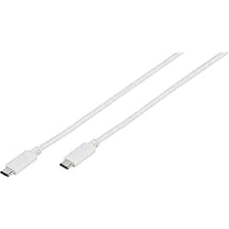 Vivanco 45293 - USB Kabel (1 m, USB C, USB C, 3.1 (3.1 Gen 2), Male Connector-Male Connector, Weiß)