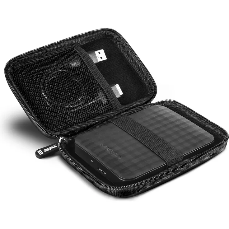 Duronic HDC2 klein Schutzhülle Schwarz für externe tragbare Festplatte ( - Kompatibel mit Western Digital, Toshiba, Buffalo, Hitachi, Seagate, Samsung und vielen anderen