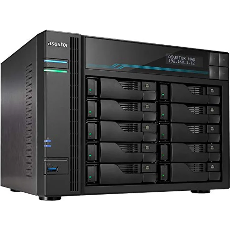 ASUSTOR AS6510T 10 BAHIAS Atom C3538 Quad CORE DENVERTON 2.1GHZ 8GB 2x2.5GBE 2x10GBE RAID 0,1 JBOD SATA6GB USB 3.0