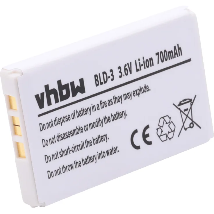 VHBW Akku, geeignet für Nokia 2100, 3200, 3300, 6220, 6610(i, 6610i, 7210, 7250, 7250i Handy Smartphone Telefon, 700 mAh, 3,7 V, Li-Ion 