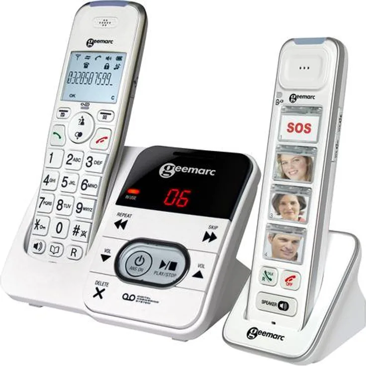 Geemarc Pack Mobility 295 verstärktes schnurloses 30 dB Seniorentelefon (+Anrufbeantworter) und Zusatz-Dect-Telefon - Deutsche Version