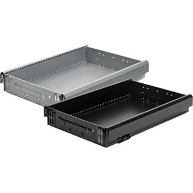 Stahlschubkasten mit vormontiertem Zugstück - Systema Top 2000, 370 x 514, Aluminium Optik