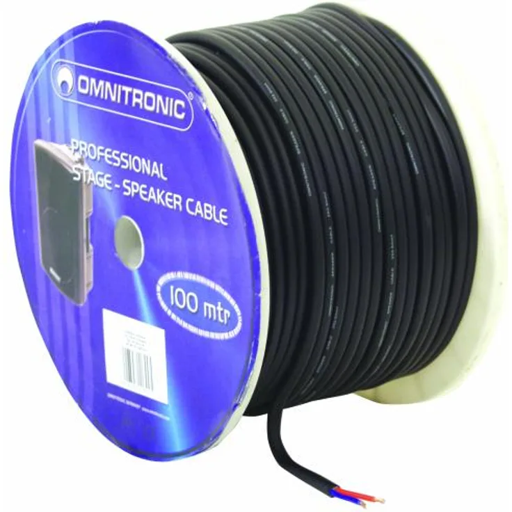 Omnitronic 3030021K Lautsprecherkabel, 100 m, Schwarz