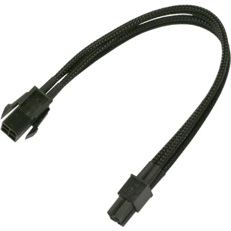 Nanoxia Verlängerung 4Pin P4 Stecker > 4Pin P4 Buchse Kabel, carbon