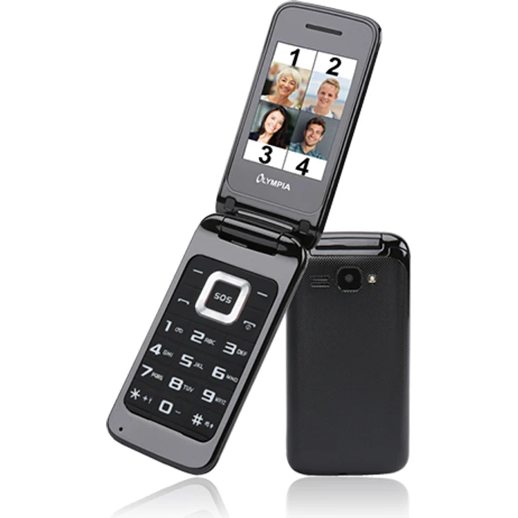Olympia Luna schwarz Mobiltelefon für Senioren, Altersgerechtes Klapphandy mit Tasten – Bild 3