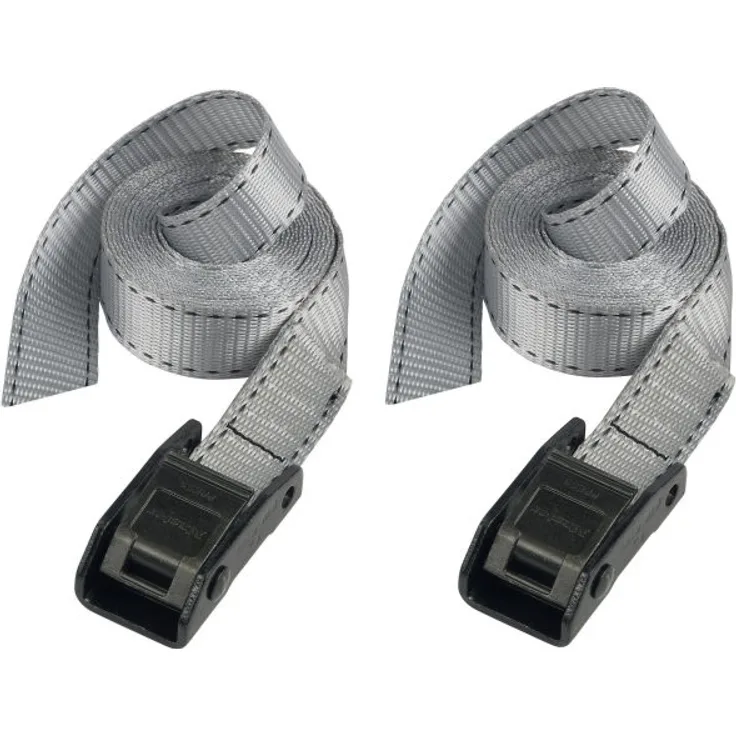Master Lock Spanngurt 3110 mit Klemmschloss 2 Stück 2,50 m Grau