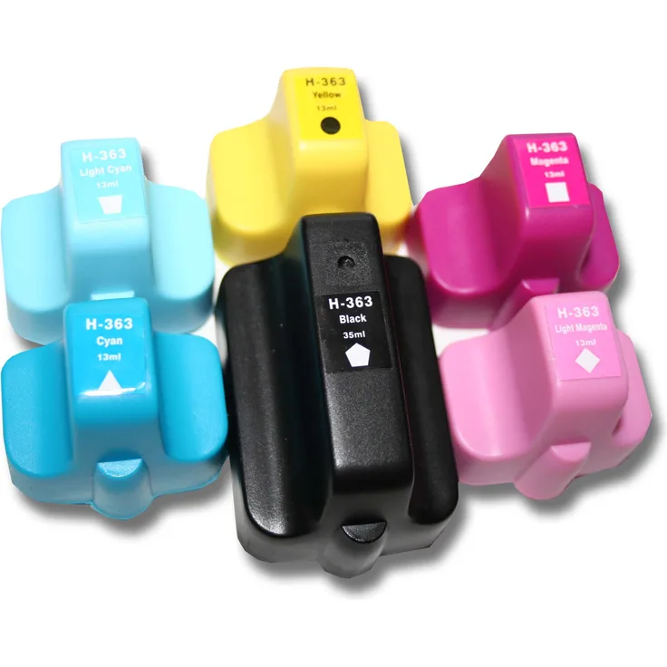 vhbw 6x kompatible Ersatz Tintenpatrone Druckerpatrone Set wie HP 363 1x black 1x cyan, 1x magenta, 1x yellow, 1x light cyan, 1x light magenta