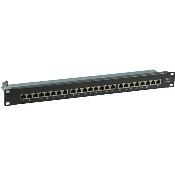 EFB-Elektronik Patchpanel STP 24xRJ45 Cat.6, 19'' 1HE, RAL9005 schwarz