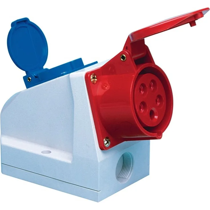 Kayser 601.516 E-WD 16A,5p.6h, 400V, IP44 rot mit intergrierter Steckdos