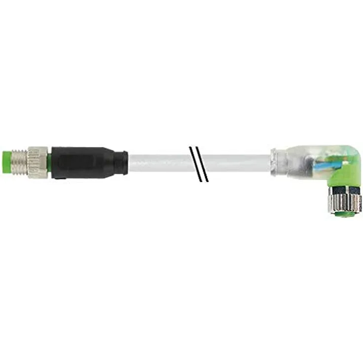 M8 Stecker 0° - M8 Buchse 90° LED