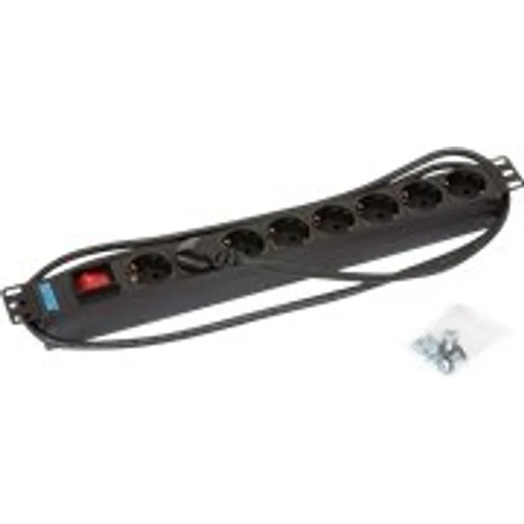 Triton RAB-PD-X04-A1 48,26 cm (19 Zoll) Steckdosenleiste 8-Fach mit Schalter-Kontrollampe, max. 16A schwarz