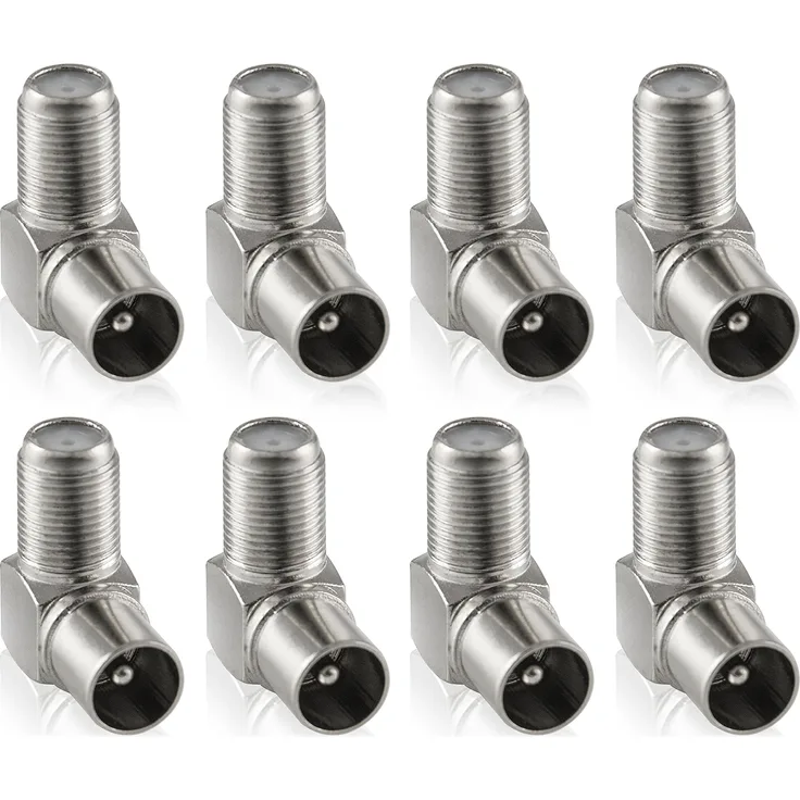 Poppstar 8x SAT-Winkel-Adapter (Antennen Winkeladapter 90 Grad gewinkelt) (Coax F-Buchse auf IEC Antennenstecker) Winkelstecker für Koaxialkabel - Antennenkabel