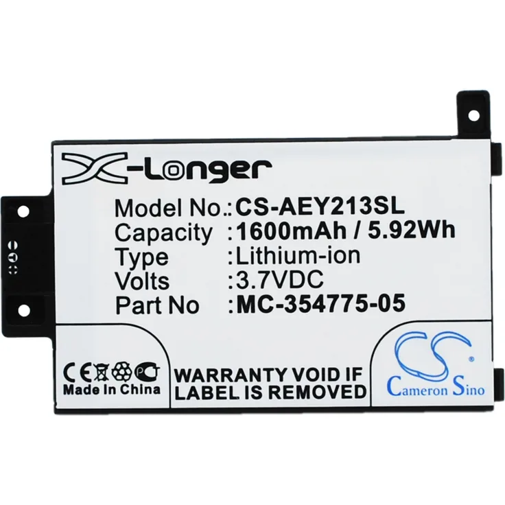Ersatzakku AEY213SL 354775 3,7 Volt 1600mAh Li-Ion