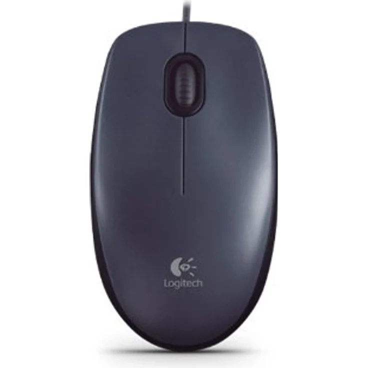 Logitech M90 Maus mit Kabel, 1000 DPI Sensor, USB-Anschluss, 3 Tasten, Für Links- und Rechtshänder, PC-Mac - schwarz