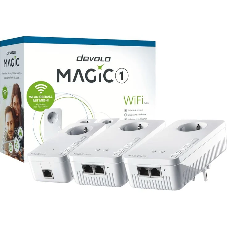 devolo Magic 1 Wifi Multiroomkit 2-1-3 (1200 Mbit/s, Powerline, 3x Adapter, Mesh WLAN, 2x Gigabit LAN) – Bild 2