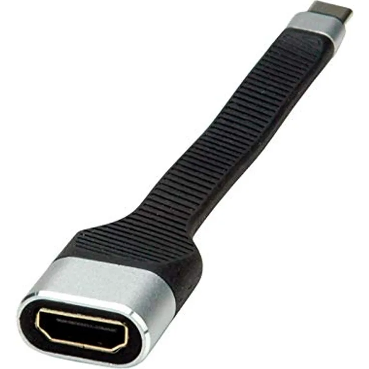 ROLINE USB-C zu HDMI Display Adapter Kabel | 4K | USB Typ C Stecker - HDMI Buchse | 0,13 m | Schließen Sie an Ihr Notebook mit USB-C Anschluss einen Monitor an