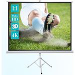 Celexon ivolum Stativleinwand 220 x 220cm,Leinwand Format 1:1, Heimkino Leinwand, Beamerleinwand,3D