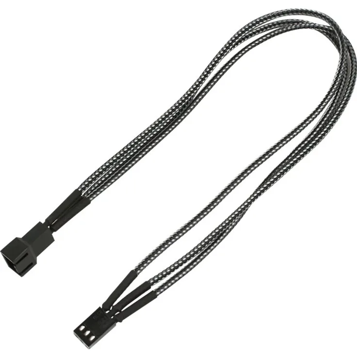 Nanoxia 900600017 3-Pin Molex Verlängerungskabel, 30 cm, Carbonfarbener Einzelsleeve