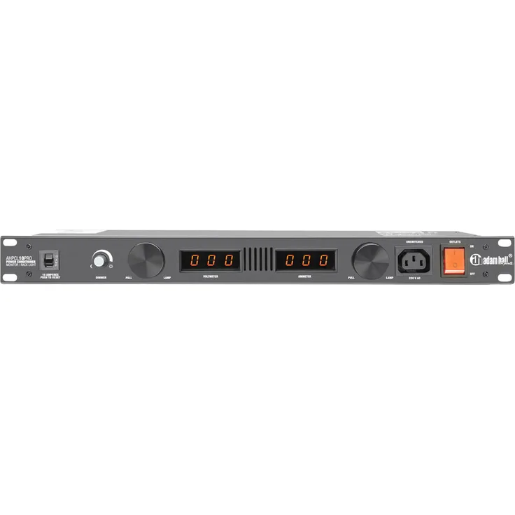 Adam Hall PCL 10 PRO - Power Conditioner mit Volt- und Amperemeter, Display und Rack-Beleuchtung