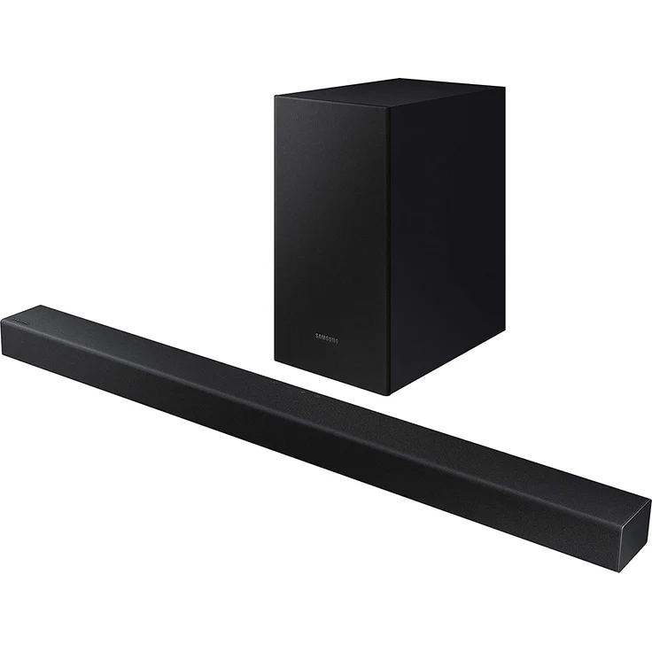 Samsung HWT420 2.1 Soundbar mit Subwoofer, kabelgebunden, geeignet für TV, schwarz – Bild 1