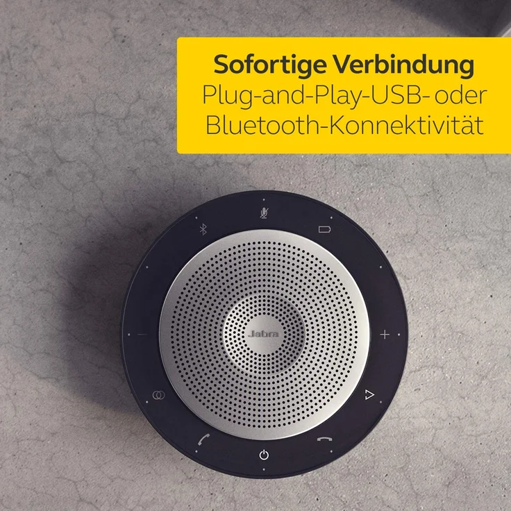Jabra Speak 750 Konferenzlautsprecher Microsoft Teams zertifizierter tragbarer Lautsprecher mit Bluetooth Adapter und USB-Anschluss Für Laptop, Smartphone und Tablet – Bild 5