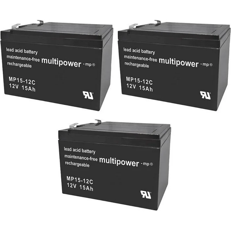3x 12V 15Ah AKKU BATTERIE Elektro Roller E-Scooter 1885 36V