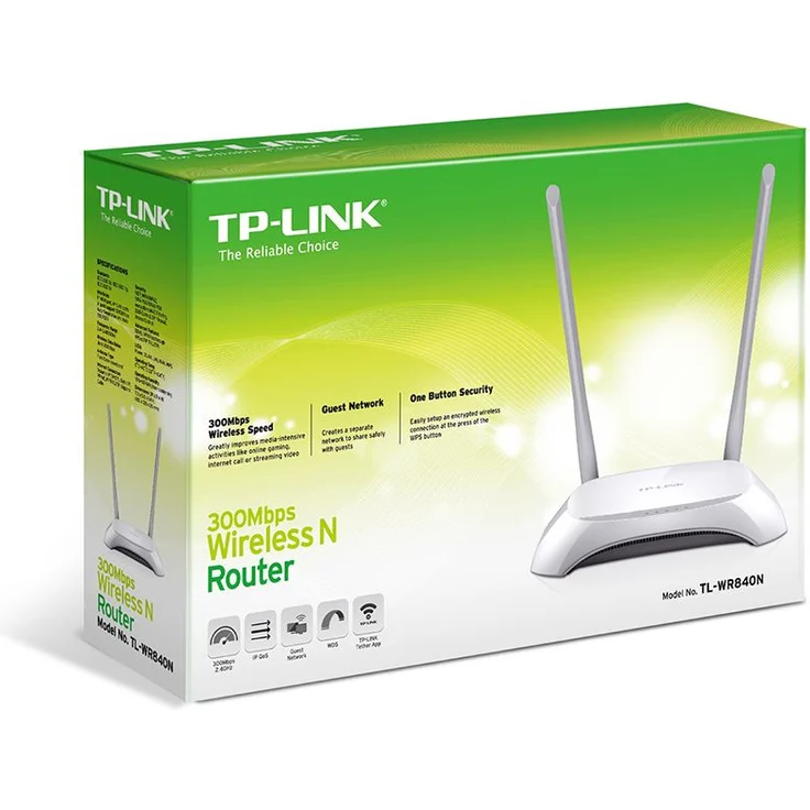 TP-Link TL-WR840N N300 WLAN Router (300Mbit-s (2,4GHz), 4 x 10-100Mbit-s LAN Ports, IPv6, 2 externe Antennen, WPS, Accesspoint Modus), weiß- schwarz – Bild 4