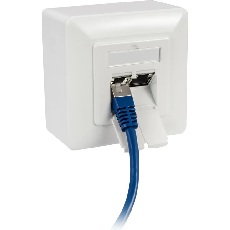 Netzwerkdose CAT.6A mit 2x RJ45 Port Aufputz - Unterputz – Bild 2