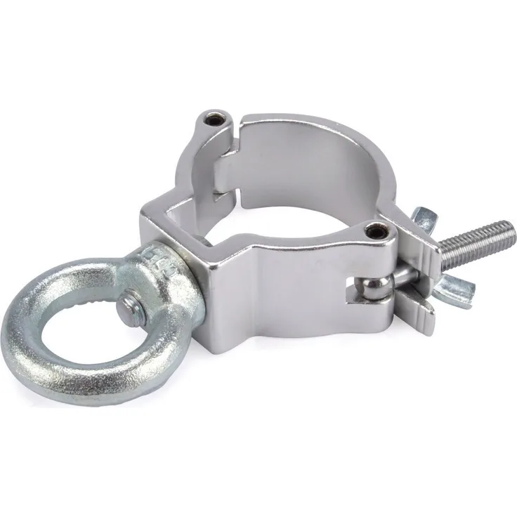 Riggatec Halbschelle - Halfcoupler silber mit Öse bis 100 kg (48-51mm)