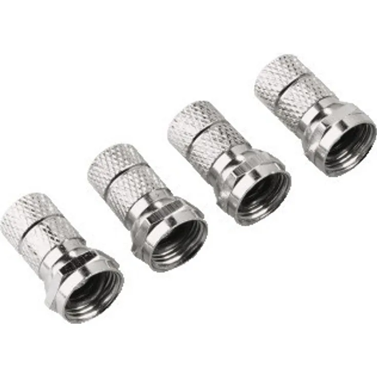 "Hama F-Plug ""ProfiLine"", 7.0 mm, 4 pieces (Silber)"