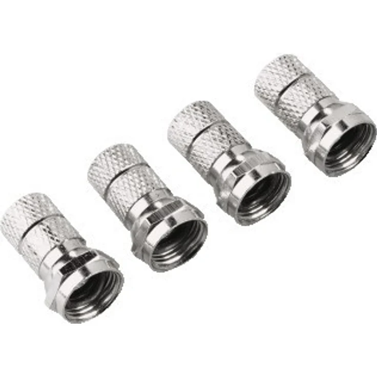 "Hama F-Plug ""ProfiLine"", 7.0 mm, 4 pieces (Silber)"