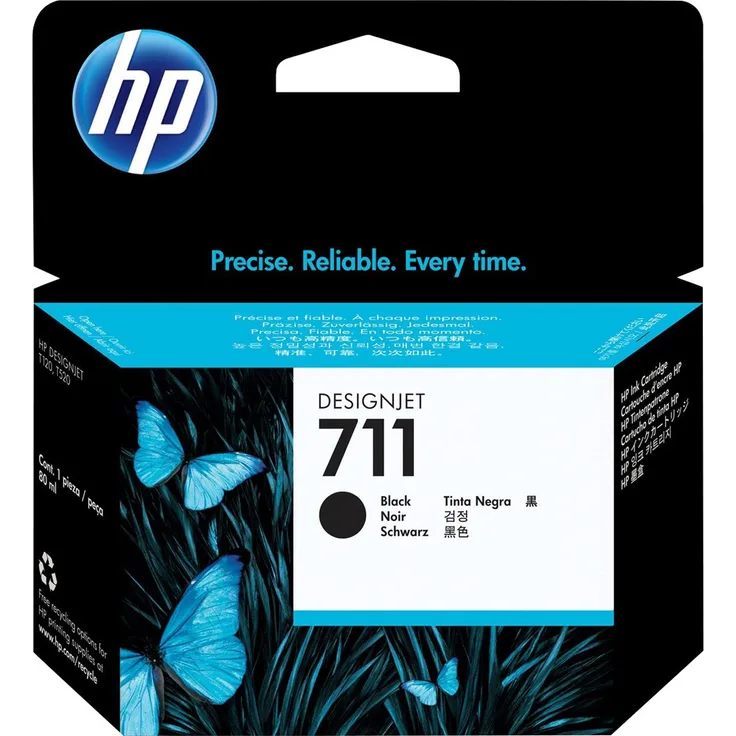 HP 711 Schwarz DesignJet Tintenpatrone, 80 ml