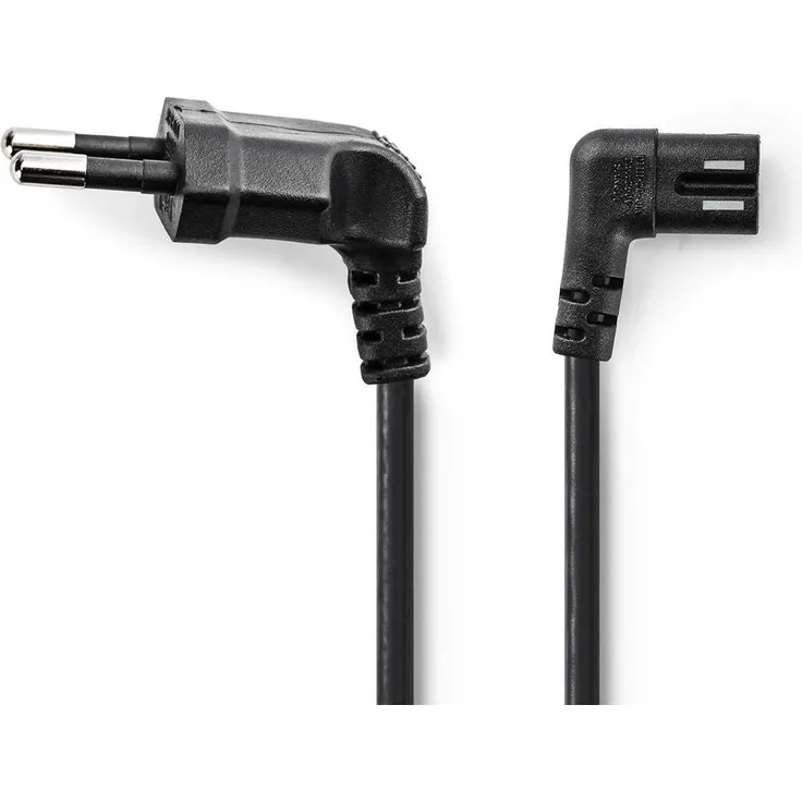 Nedis PCGP11055BK50 Netzkabel | Euro-Stecker abgewinkelt – IEC-320-C7 Links-rechts | 5,0 m | Schwarz