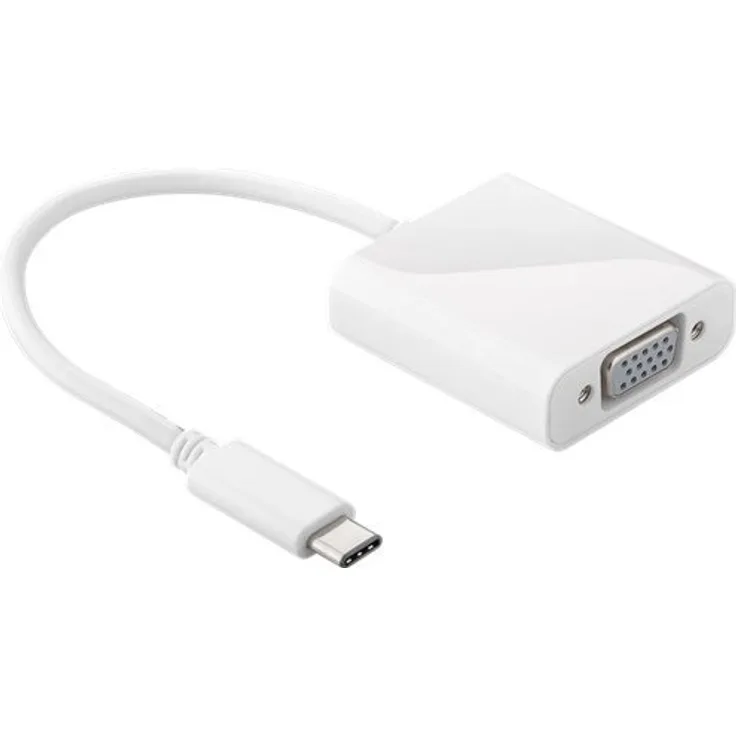 Goobay 66260 USB-C Adapter, VGA, Weiß,
