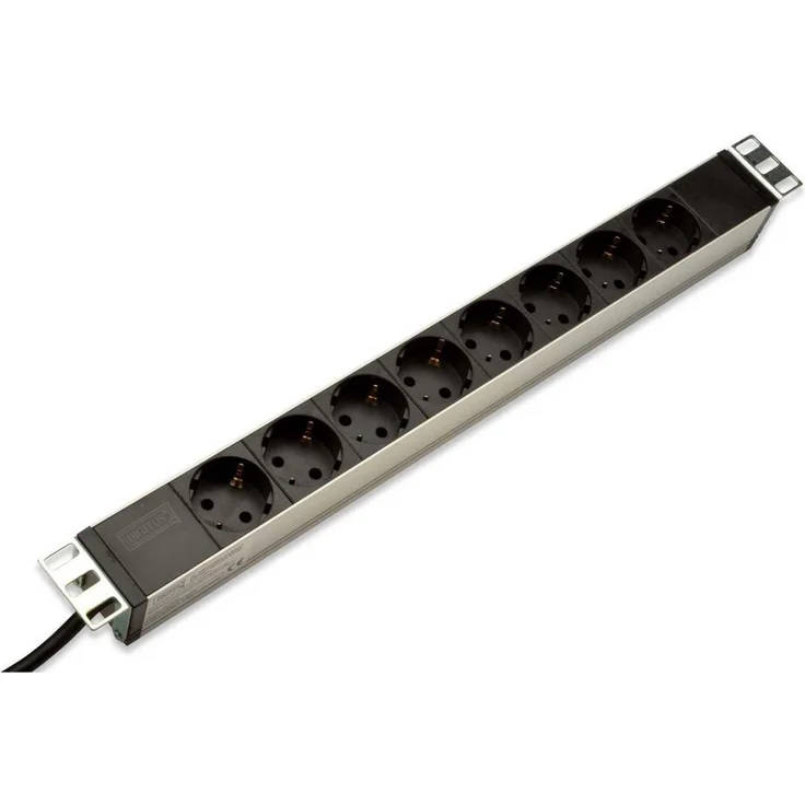 DIGITUS 19'' Steckdosenleiste, 8 Abgriffe, 1HE, 250VAC, 50-60Hz, 16A, 4000W – Bild 1
