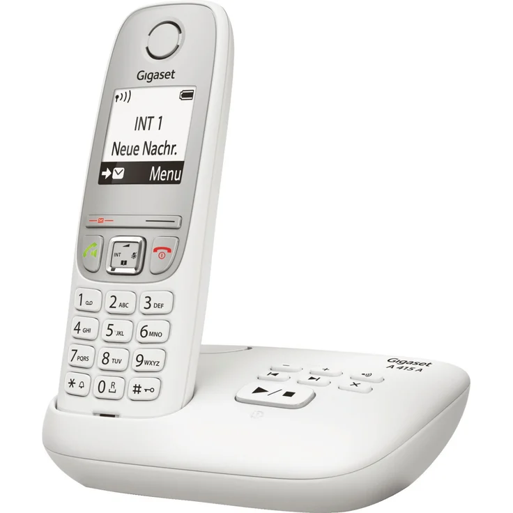 Gigaset A415A Schnurloses Telefon mit Anrufbeantworter (DECT Telefon mit Freisprechfunktion, Grafik Display und leichter Bedienung), Analog-Telefon, weiß – Bild 2