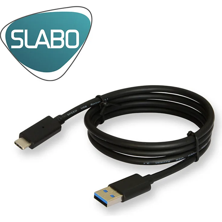 Slabo Ladekabel USB Typ C für Gigaset GS110 Datenkabel Verbindungskabel Sync-Kabel schwarz