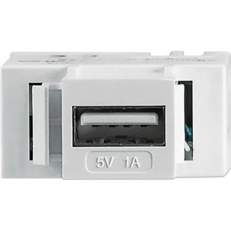 Intellinet 772167 Modularbuchse mit USB Typ A-Ladeport USB-Port mit 5 V - 1 A Ausgangsleistung Weiß