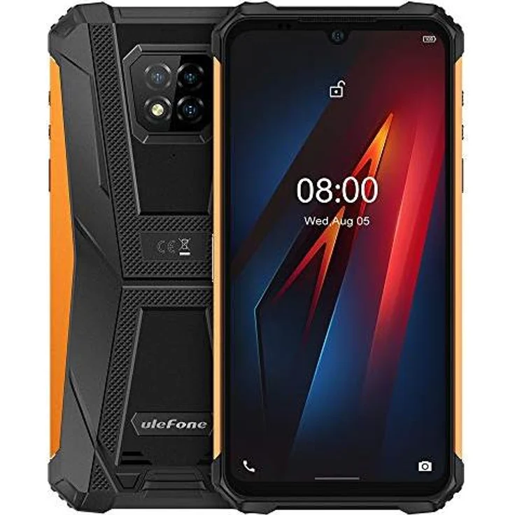 Ulefone Armor 8 Smartphone 15,49cm (6,1 Zoll) Farbdisplay, 64GB interner Speicher, 4GB RAM, Dual-SIM, Orange/Schwarz – Bild 1