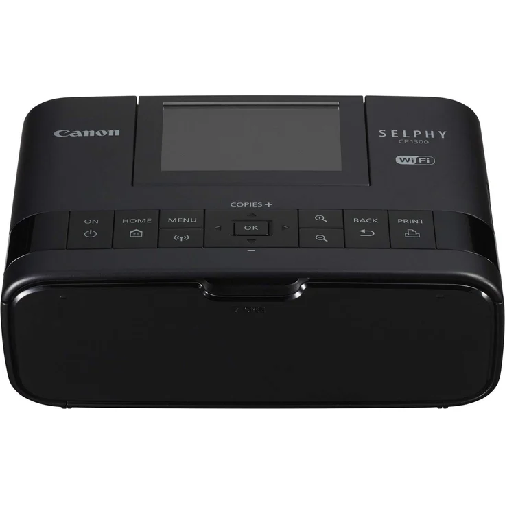 Canon Selphy CP1300 Fotodrucker 10x15cm (mobil Drucker, WLAN,USB,300x300dpi, Thermosublimation, optionaler Akku, Farbdisplay, Speicherkartenslot, Apple AirPrint, Passfoto- u. Postkartendruck) schwarz (2234C002) – Bild 4