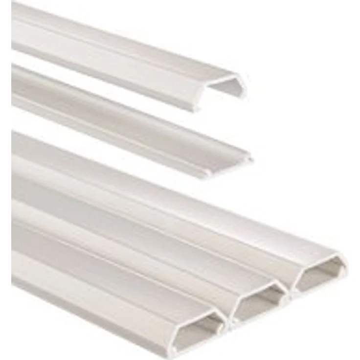 Hama Selbstklebender Kabelkanal weiß (3x Kunstoffleiste 1 Meter Länge, für 3 Kabel, eckige PVC Kabelabdeckung) - Preisvergleich – Bild 1