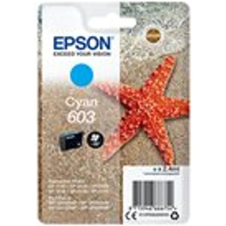 Epson Original 603 Tinte Seestern, WF-2830DWF WF-2835DWF WF-2850DWF XP-2100 XP-2105 XP-3100 XP-3105 XP-4100 XP-4105 (Cyan)