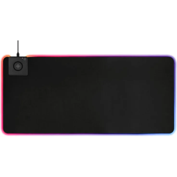 DELTACO GAMING RGB Mauspad (Schnelles kabelloses Laden, Extra breit, mit kabelloser Aufladung, Leicht zu reinigen)