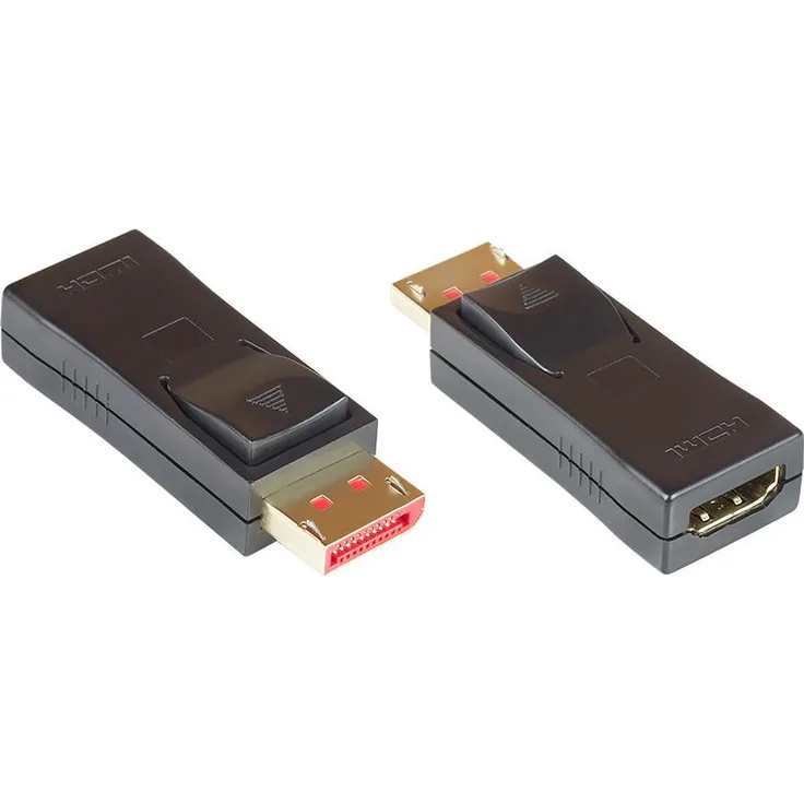 Adapter Displayport 1.4 Stecker an HDMI 2.0 Buchse, 4K / UHD @60Hz, vergoldete Kontakte, schwarz, Good Connections® (HDMI-DP14G)